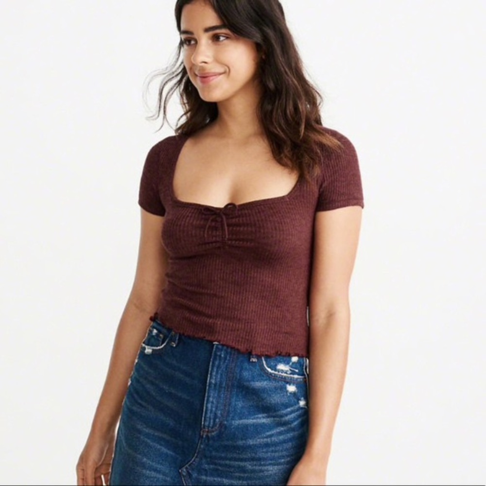 Ribbed Square Neck Top